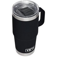 REAL YETI 20 Oz. Travel Mug With Stronghold Lid Laser Engraved Black  Stainless Steel Yeti Rambler Vacuum Insulated YETI 