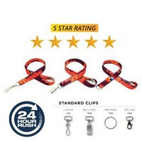 1/2 Dual Metal J-Hook Attachment Sublimation Lanyard - Display Pros